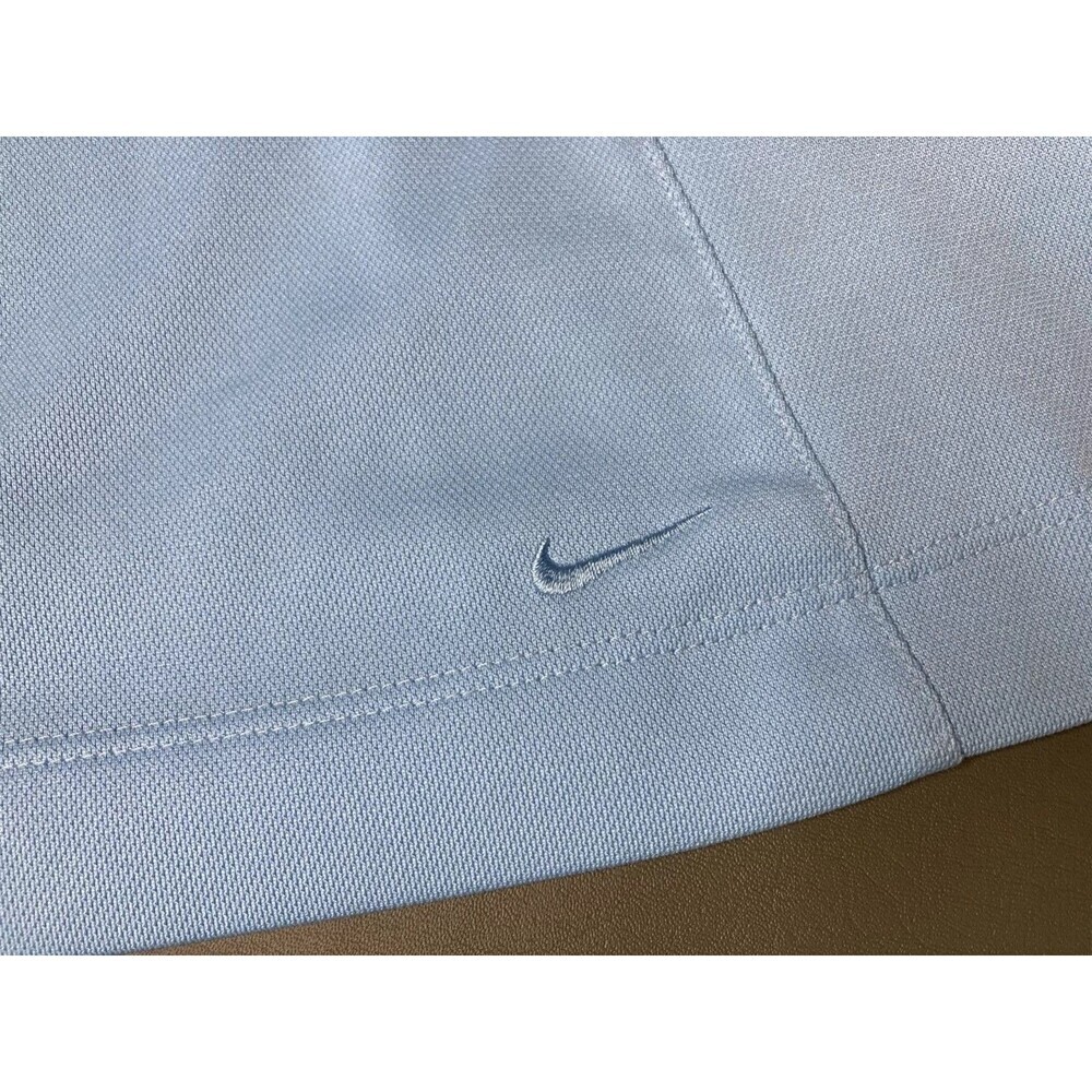 Nike Golf Top Women Medium Polo Light Blue Drifit Collared Short Sleeve FLAW - Picture 3 of 7